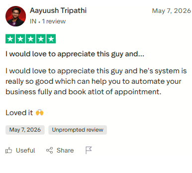 Testimonial from Aayuush Tripathi